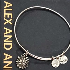 Alex and Ani Water Lily Charm Bracelet